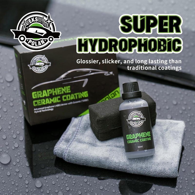 EKSPOLAN Graphene Ceramic Coating for Cars (50ml) - 10H Graphene Coating for Car Detailing-5+ Years Protection, Hydrophobic, Scratch & UV Resistant, High GlossFinish - Professional-Grade Car Detailing Kit - Image 3